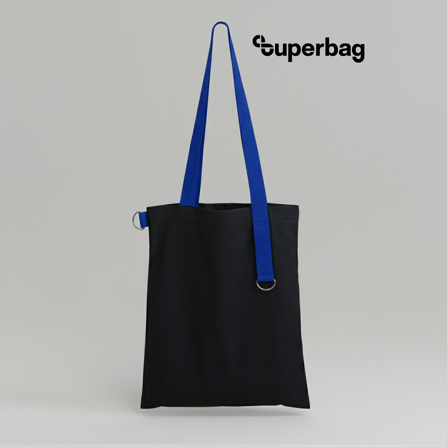 Шоппер Superbag black (чёрный с синим)-0