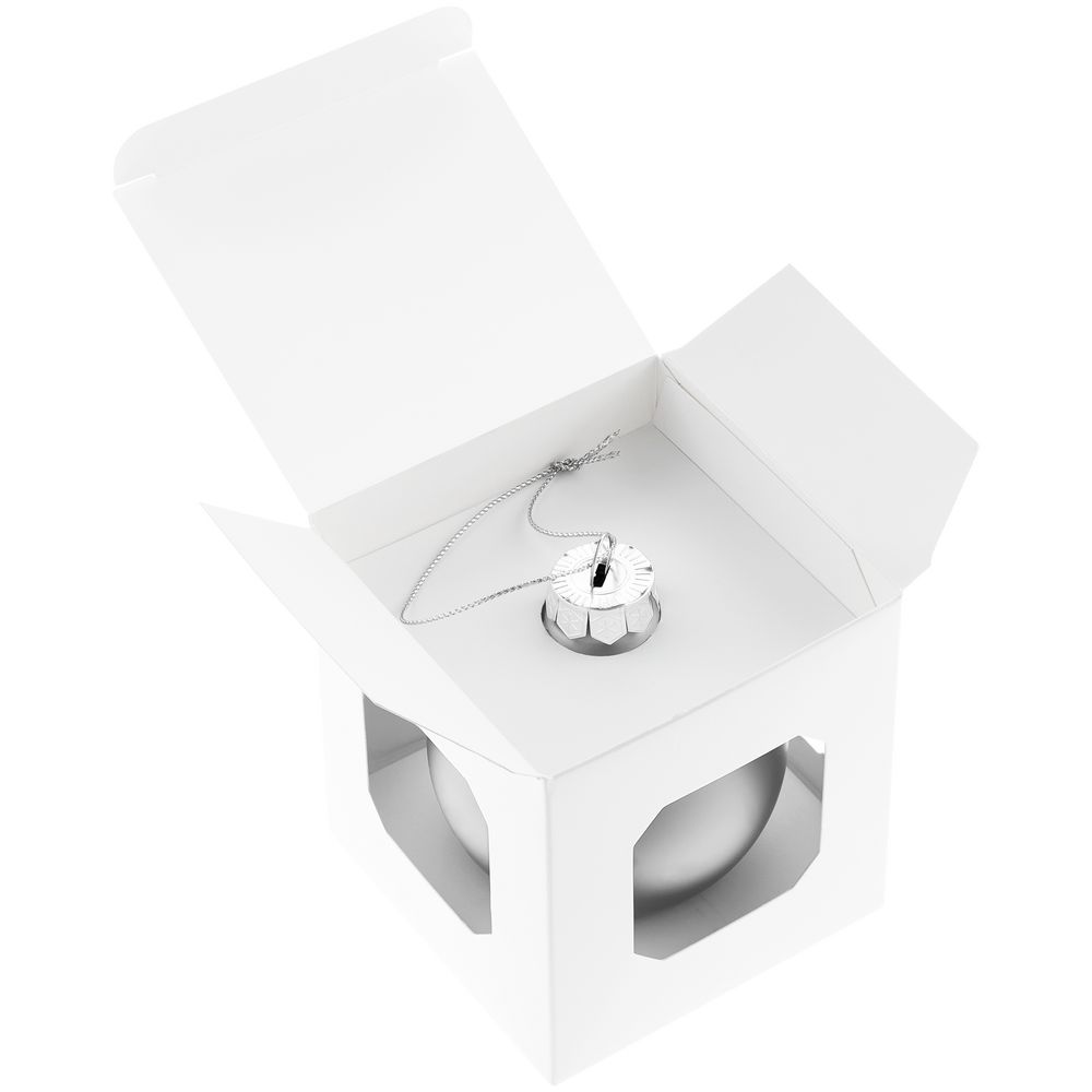 Елочный шар Finery Matt, 8 см, матовый серебристый-2