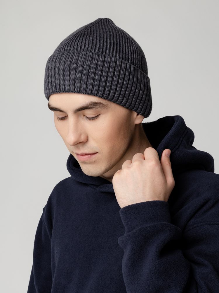 Шапка Hinge, темно-серая (графит)-4