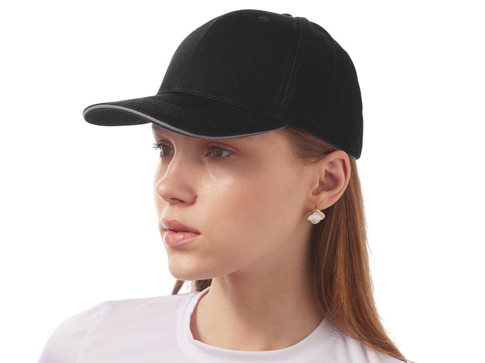 Кепка со светоотражающим кантом, черный-2