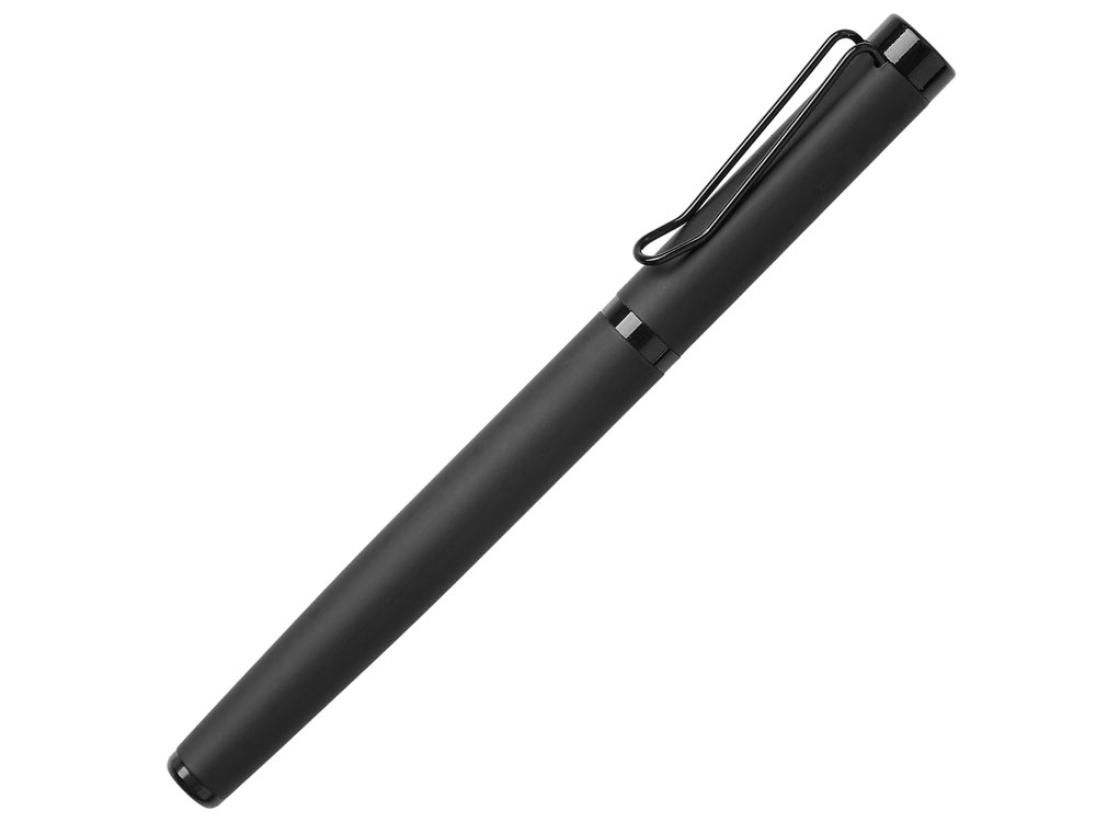 Металлическая ручка роллер Black Lama soft-touch, черная-0