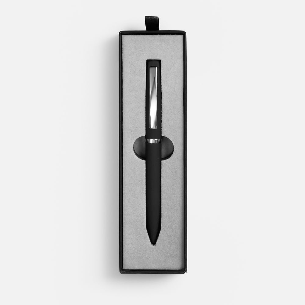 Ручка шариковая Bolt Soft Touch в футляре, черная-2