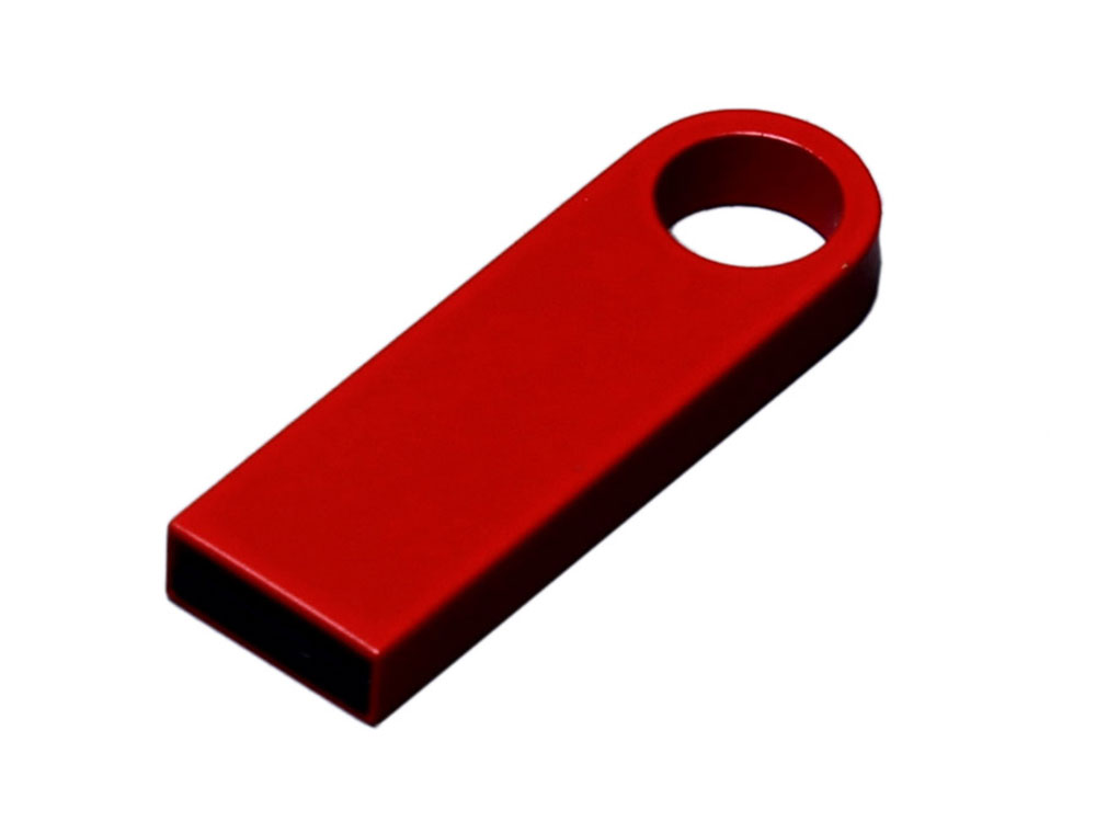 USB 2.0-флешка на 512 Мбайт с мини чипом и круглым отверстием, красный-0