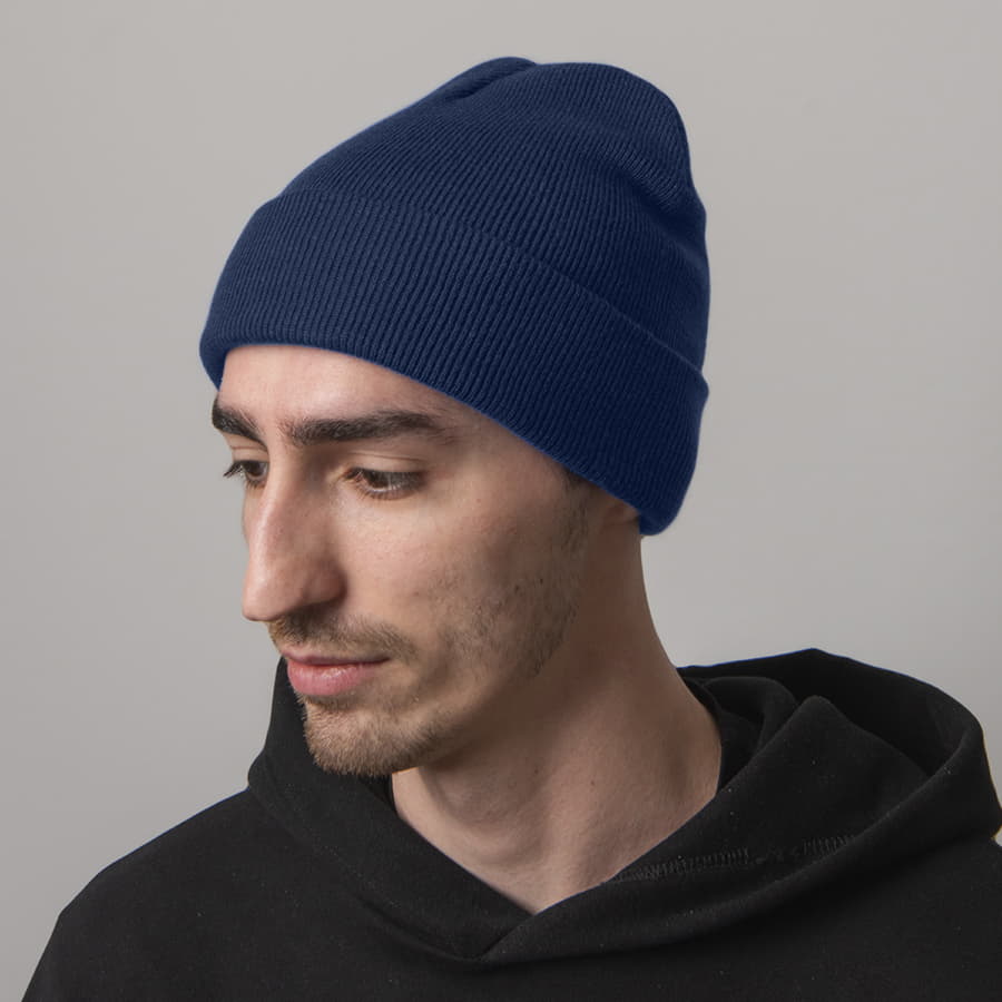 Шапка вязаная двойная ESSENTIAL, темно-синий-3