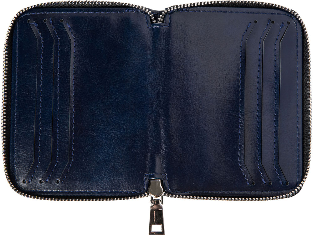 Картхолдер на молнии для 8 пластиковых карт с RFID защитой Fabrizio, синий-3