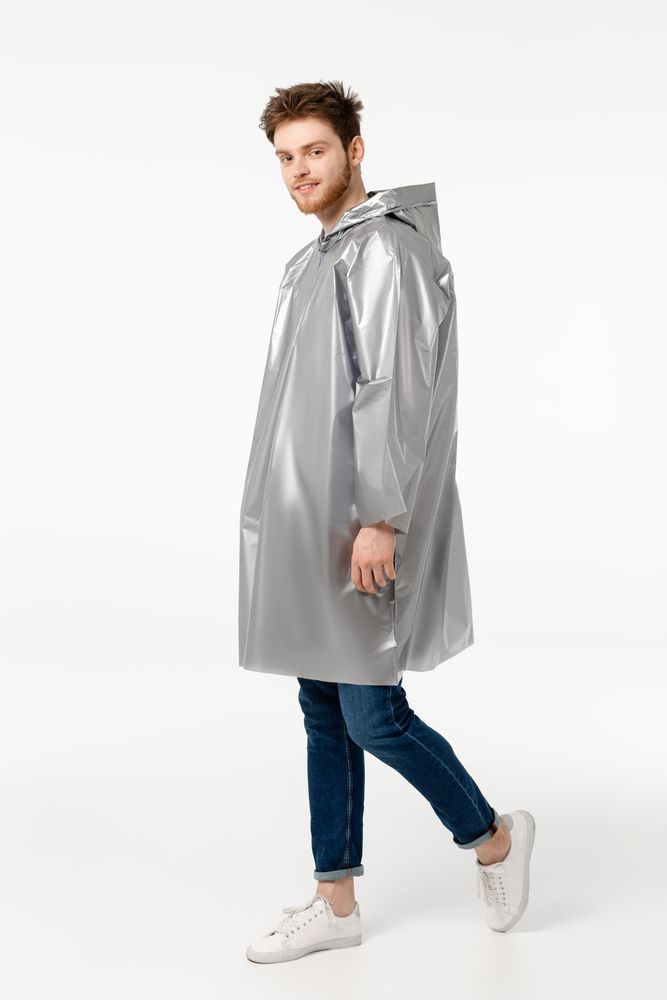 Дождевик-плащ CloudTime, серебристый-3