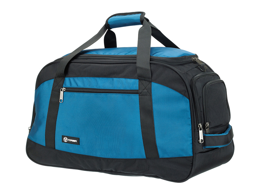 Сумка спортивная TORBER, синий/черный, полиэстер, 52 х 25 х 30 см-2