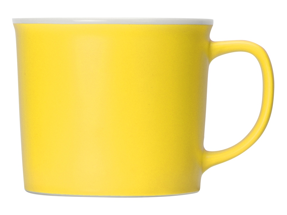 Матовая кружка Nancy 360 мл цветная снаружи, белая внутри, желтый-1