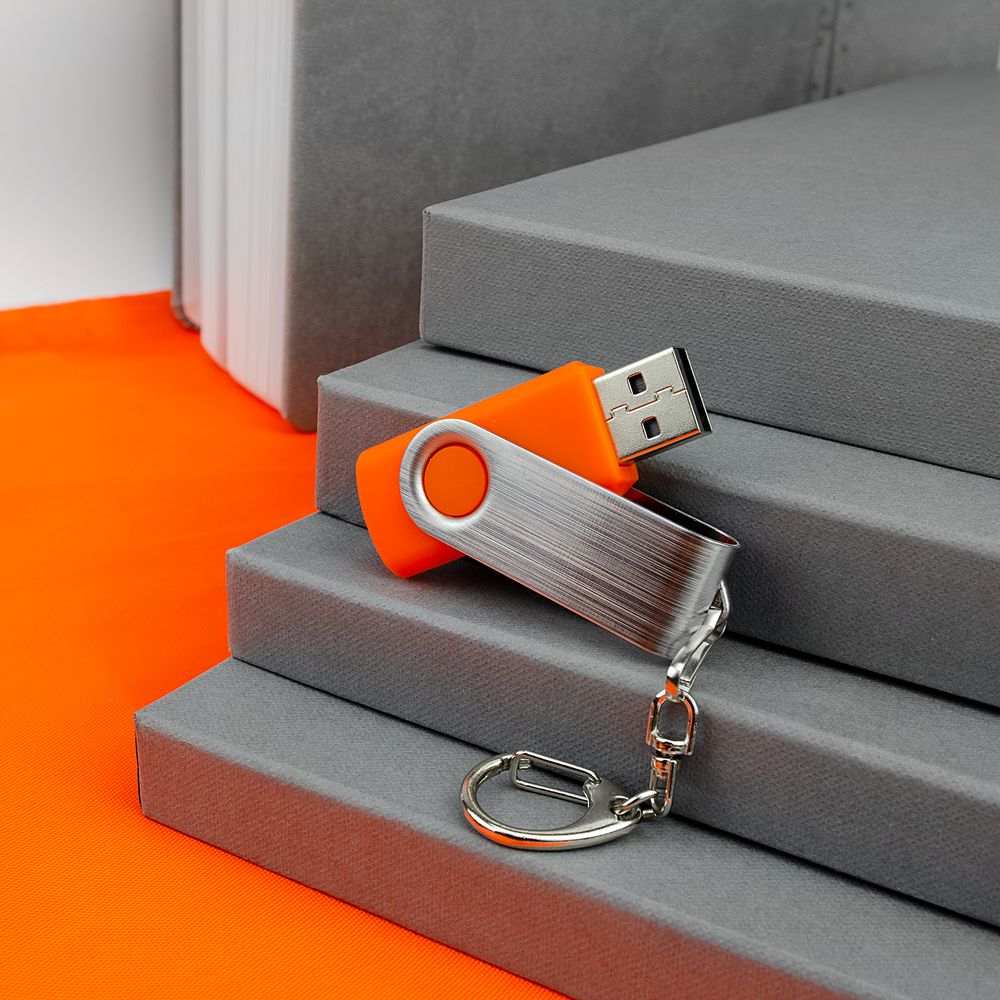 Флешка Twist, оранжевая, 16 Гб-4