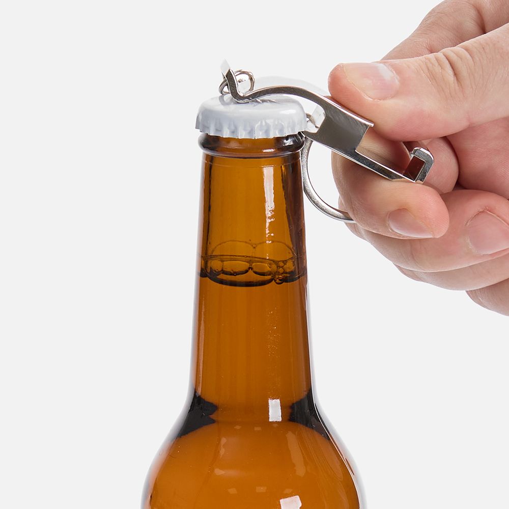 Брелок-подставка с открывалкой Virke, серебристый-4