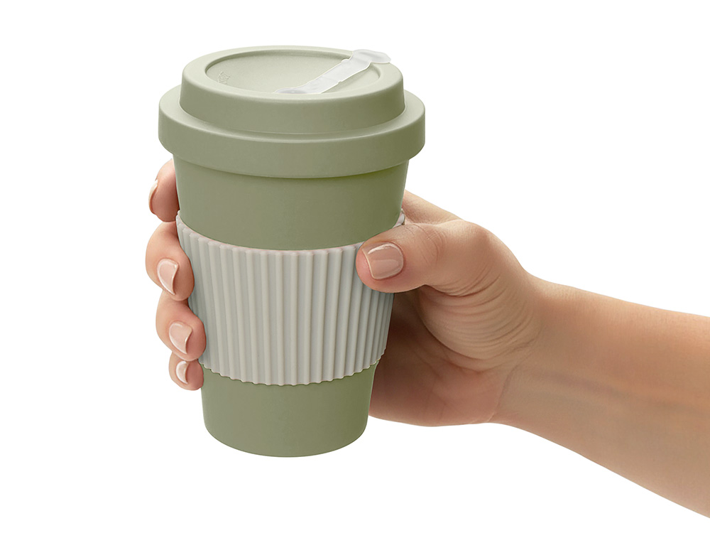 Термокружка Muffin из натуральных волокон, оливковый-5