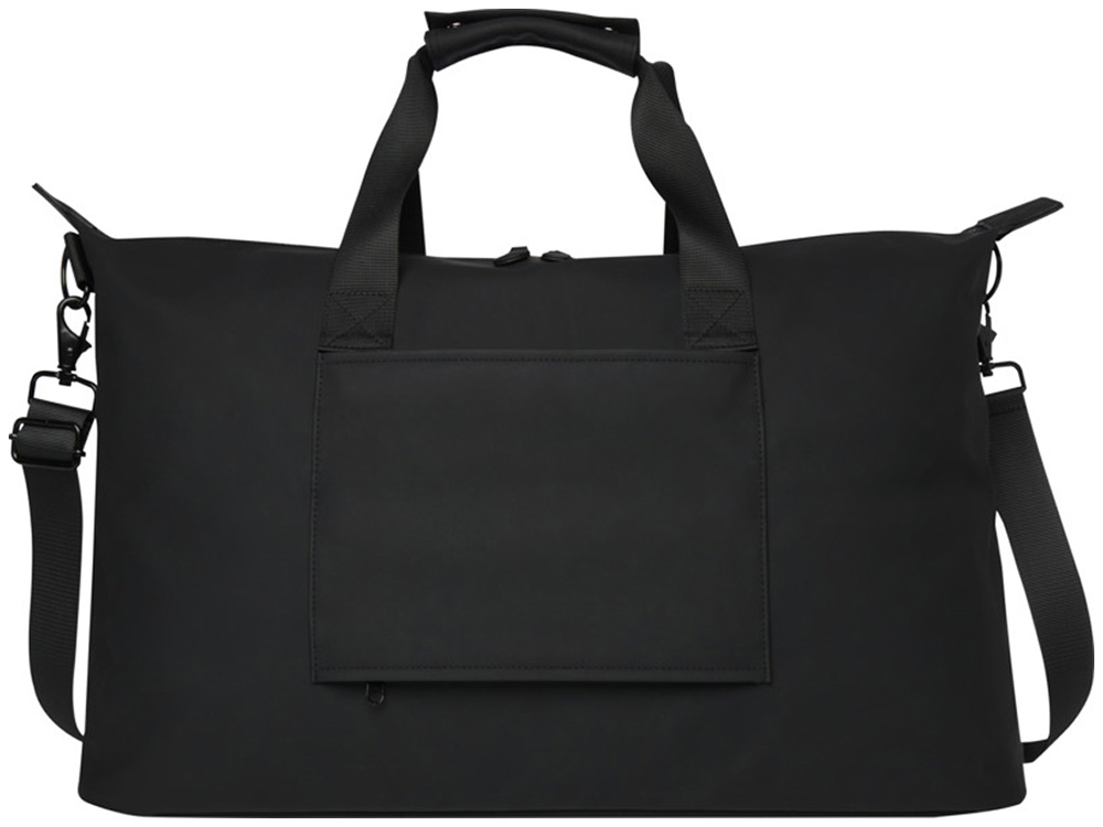 Спортивная сумка для ноутбука с диагональю экрана 15,6 дюйма Turner, изготовленная из переработанных материалов согласно стандарту GRS - сплошной черный-1