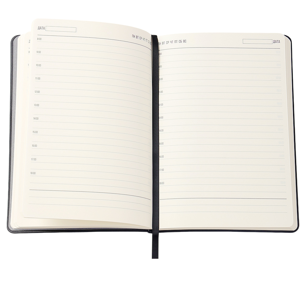 Ежедневник A5 недатированный Stefano в мягком переплёте, Черный-3