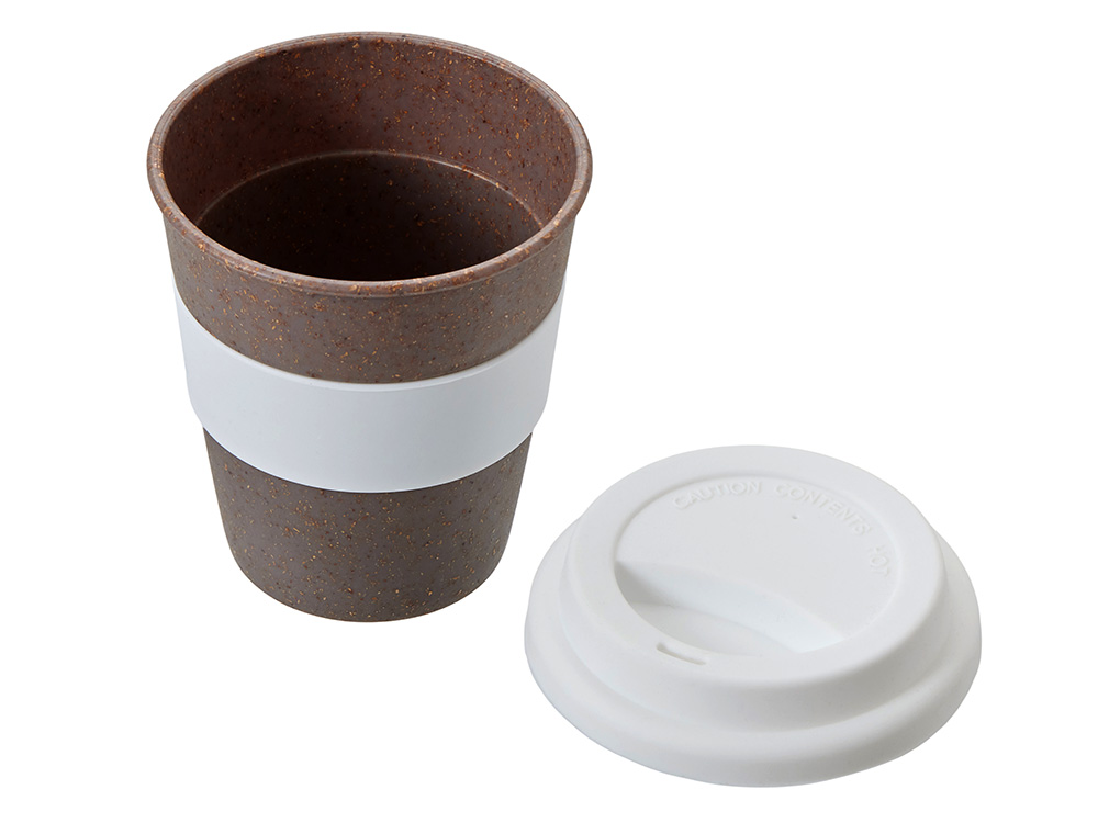 Стакан с силиконовой крышкой Cafe, белый-1