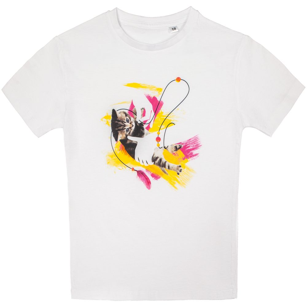 Футболка детская «Обними кота», белая-1