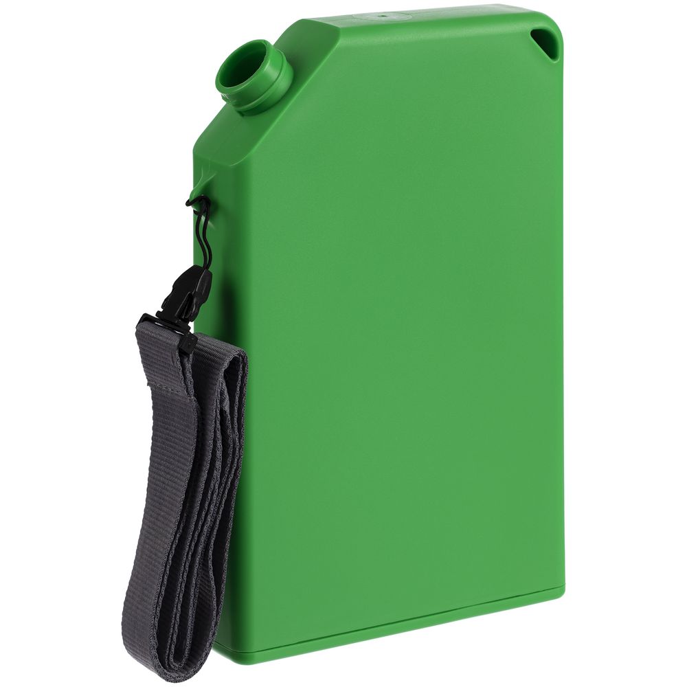 Плоская бутылка для воды Flacon, зеленая-3