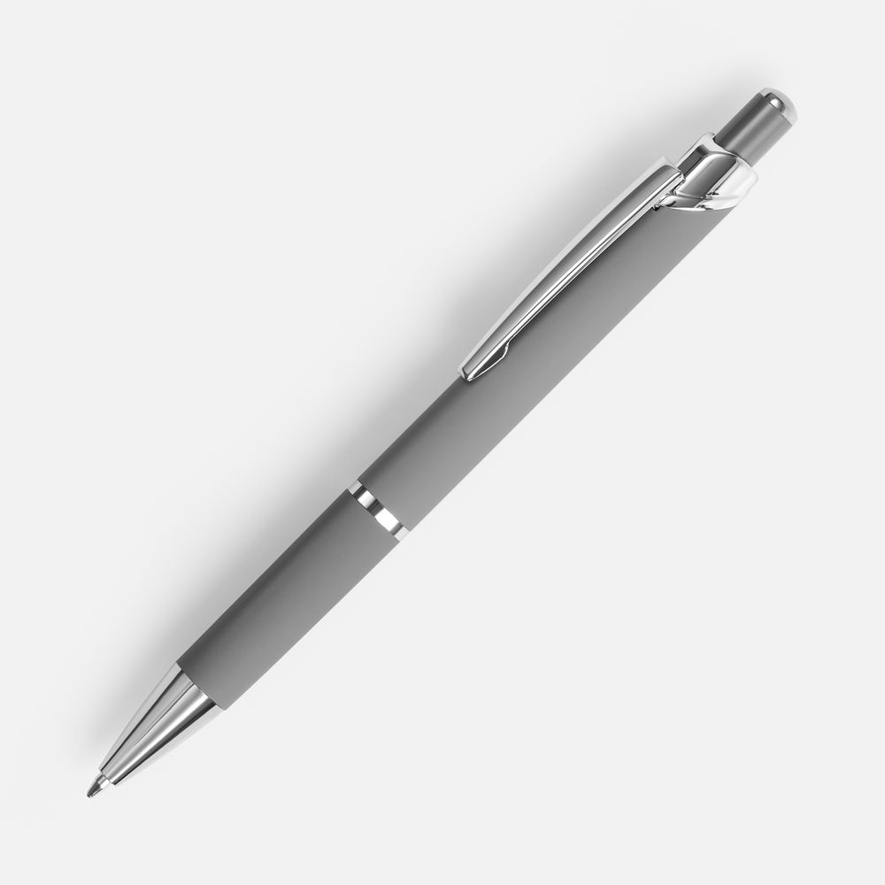 Ручка шариковая Chromos Soft Touch, серая-0
