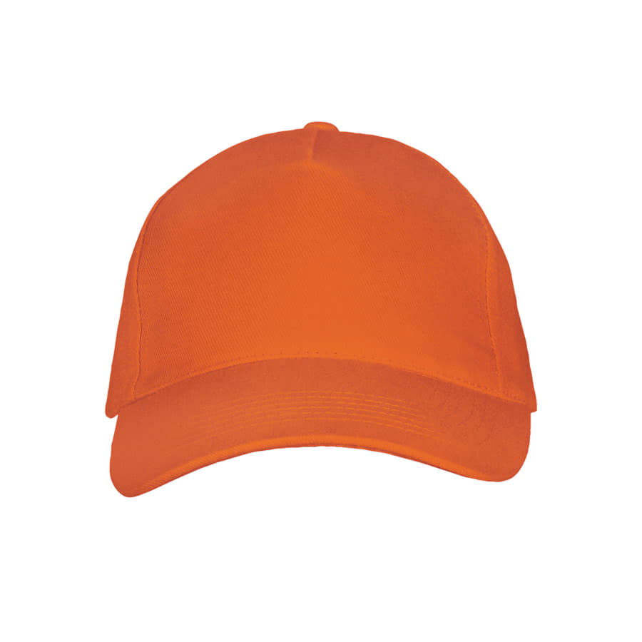 Бейсболка LONG BEACH, 5 клиньев, металлическая застежка, оранжевый-2