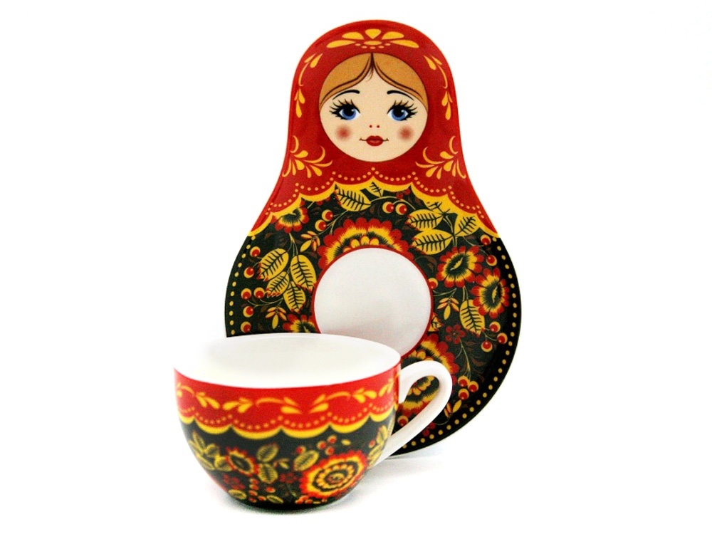 Подарочный набор: чайная пара, чай Малина с мятой-1