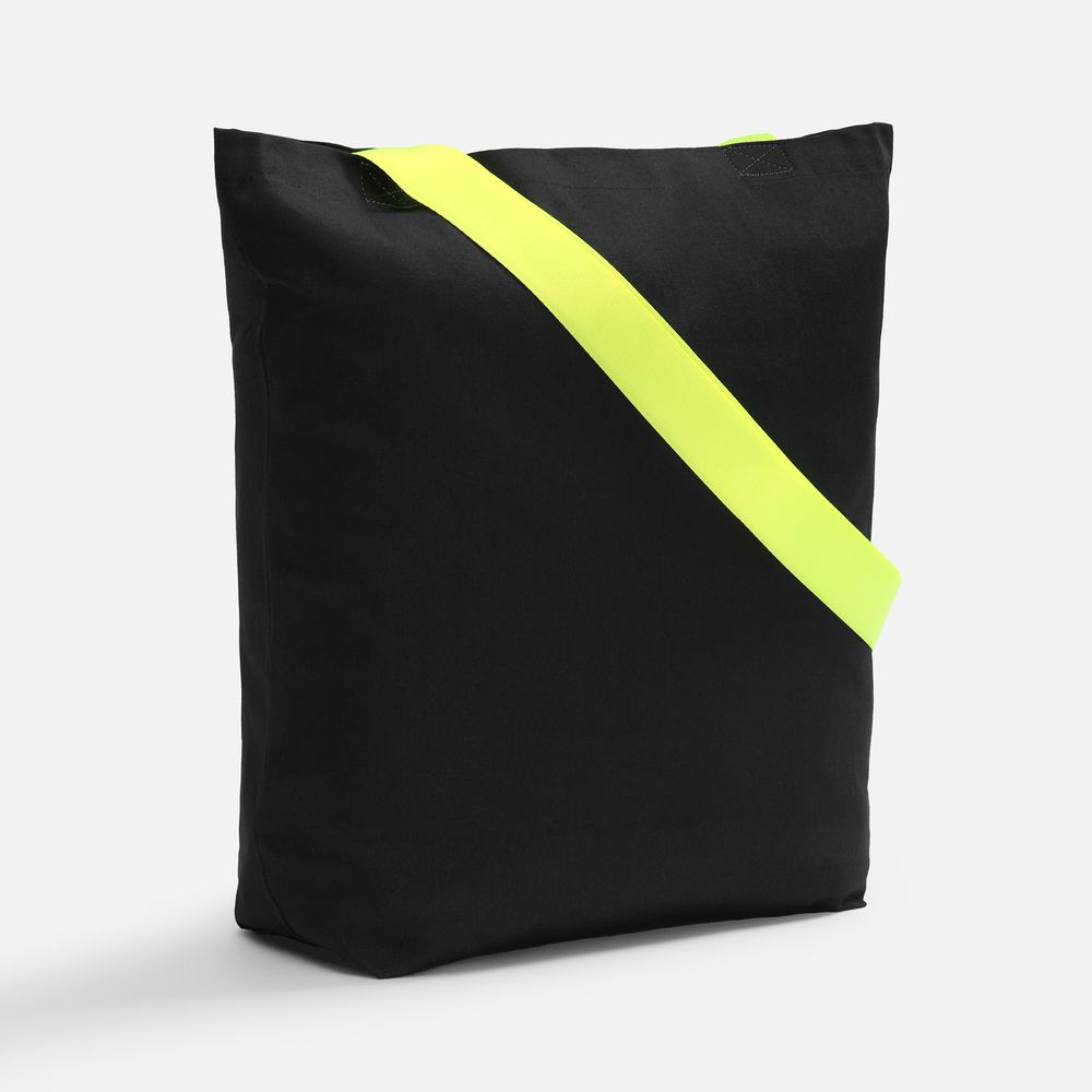 Шопер B5, черный с широкими желтыми ручками-1