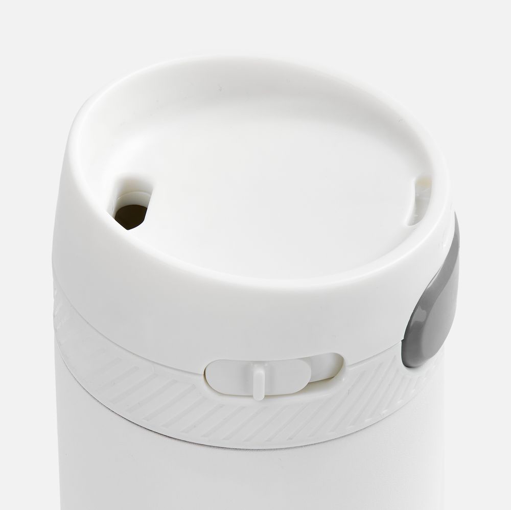 Термостакан X1 с цветной кнопкой, белый с серым-1