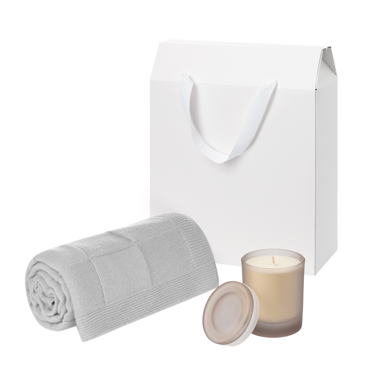 Подарочный набор Mizu, Cella Soft, бежевый (свеча, плед)-0