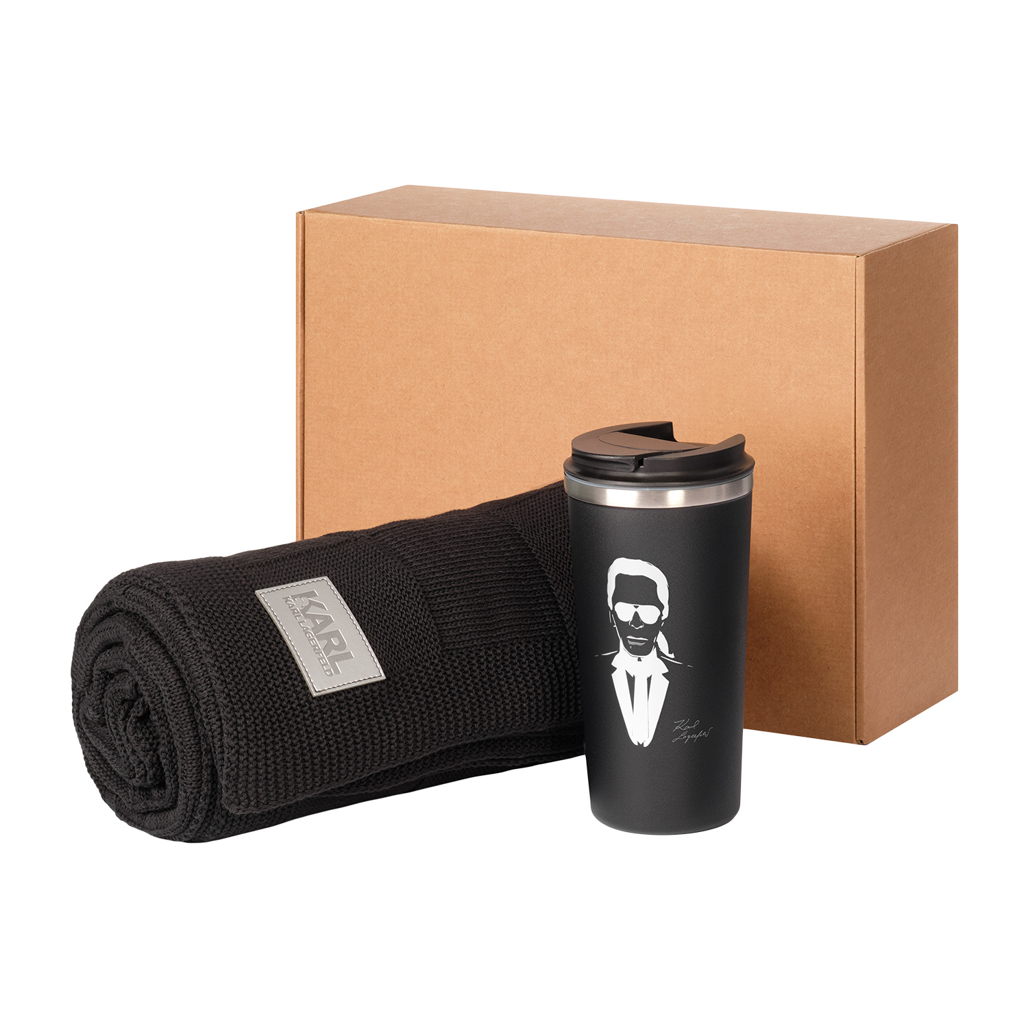 Подарочный набор Палермо, Селла (Palermo, Cella), черный (плед, термокружка)-3