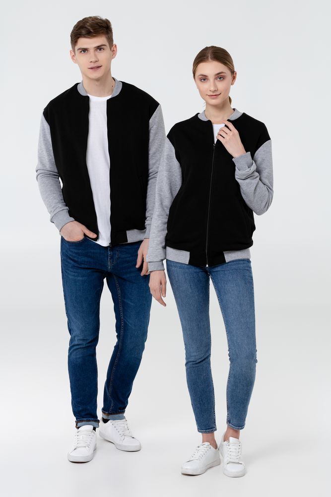 Бомбер College, молочно-белый-6