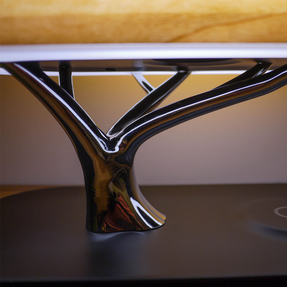 Интерьерная лампа с колонкой и беспроводной зарядкой Aronda, Коричневый-2