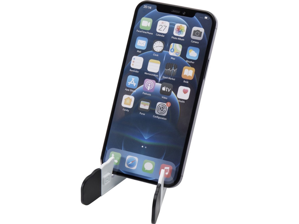 Buna складная подставка для планшета и телефона из переработанной пластмассы, белый-0