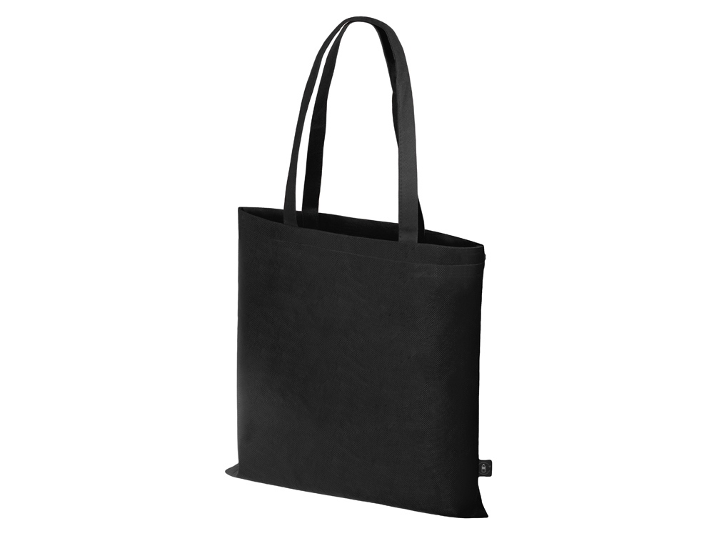 Сумка-шоппер Reviver из нетканого переработанного материала RPET, черный-1