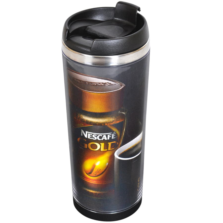 Термокружка IDEA под полиграфическую вставку, 420 мл, нержавеющая сталь/пластик, прозрачный-3