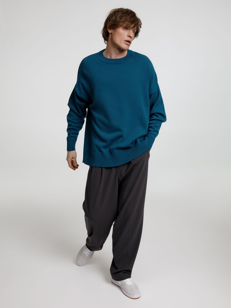 Джемпер оверсайз унисекс Stated в сумке, синий (морская волна)-5