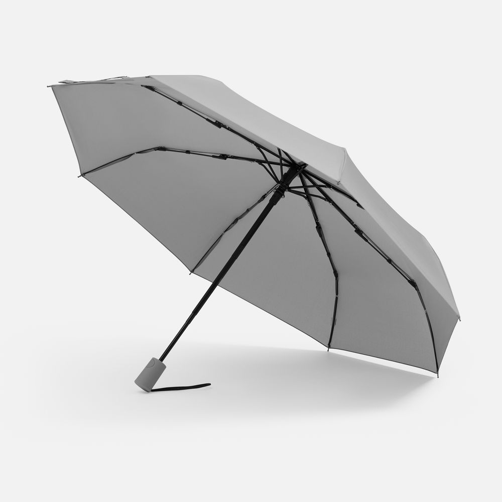 Зонт складной Hard Work с проявляющимся рисунком, серый-1