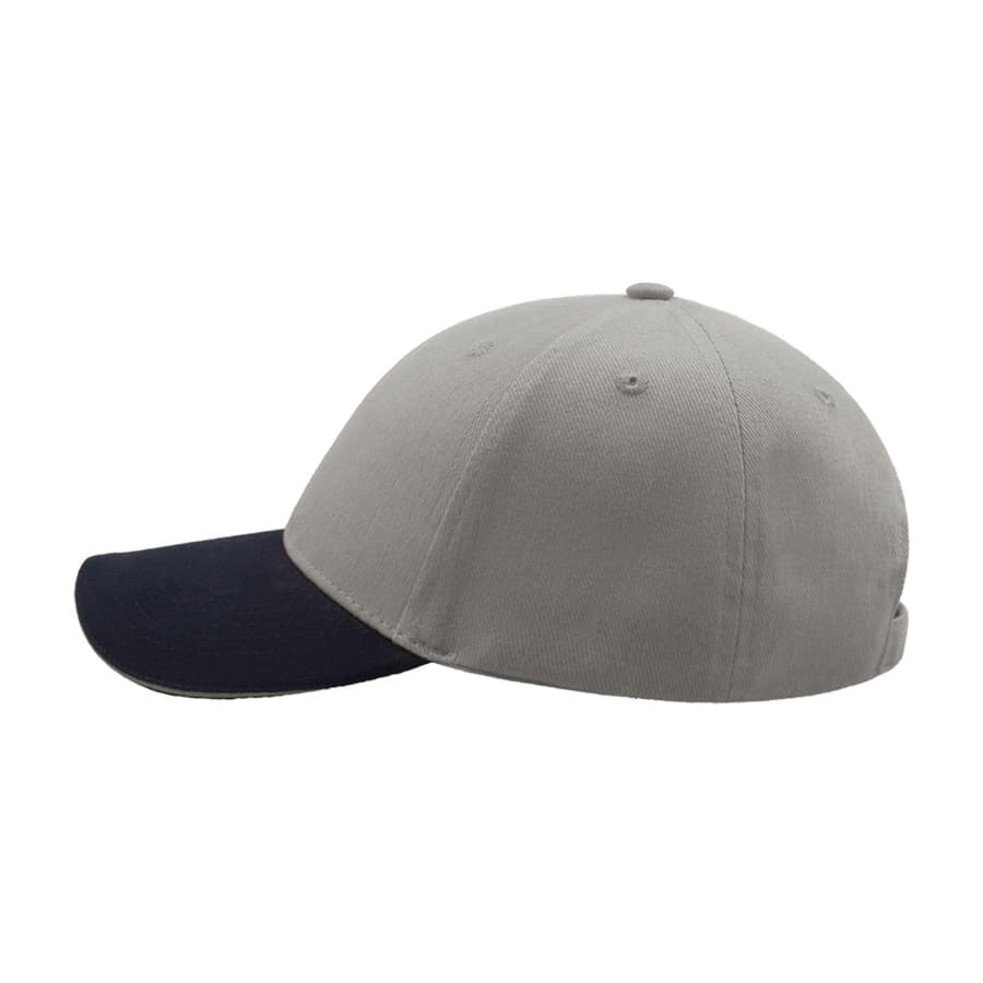 Бейсболка LIBERTY SANDWICH, 6 клиньев, сэндвич, металлическая застежка, серый, синий-4