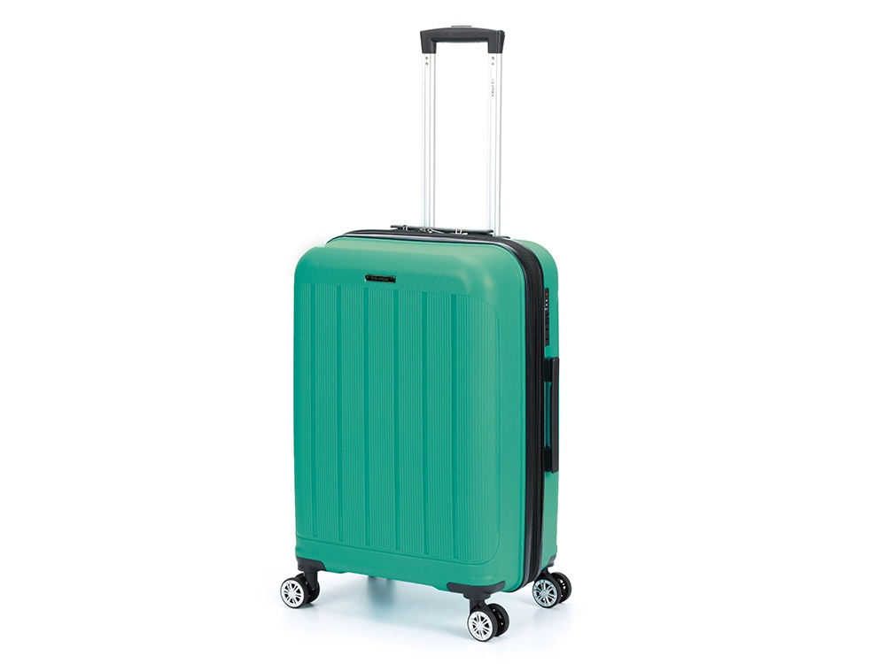 Чемодан TORBER В Отпуск, ярко-бирюзовый, полипропилен, 65,5 х 43,5 х 26 см, 62 л-0