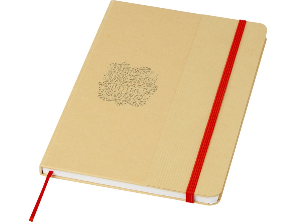 Nelida блокнот формата А5 в твердой обложке из переработанного картона - Красный-3