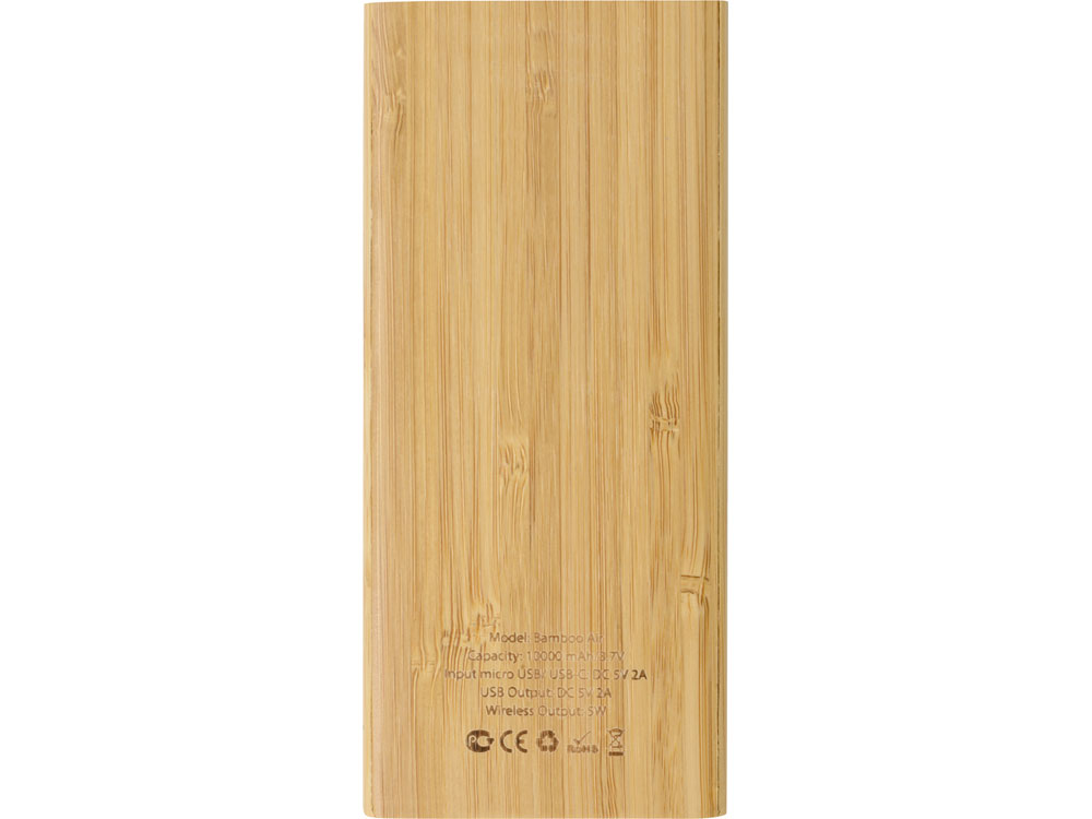 Внешний беспроводной аккумулятор из бамбука Bamboo Air, 10000 mAh-4
