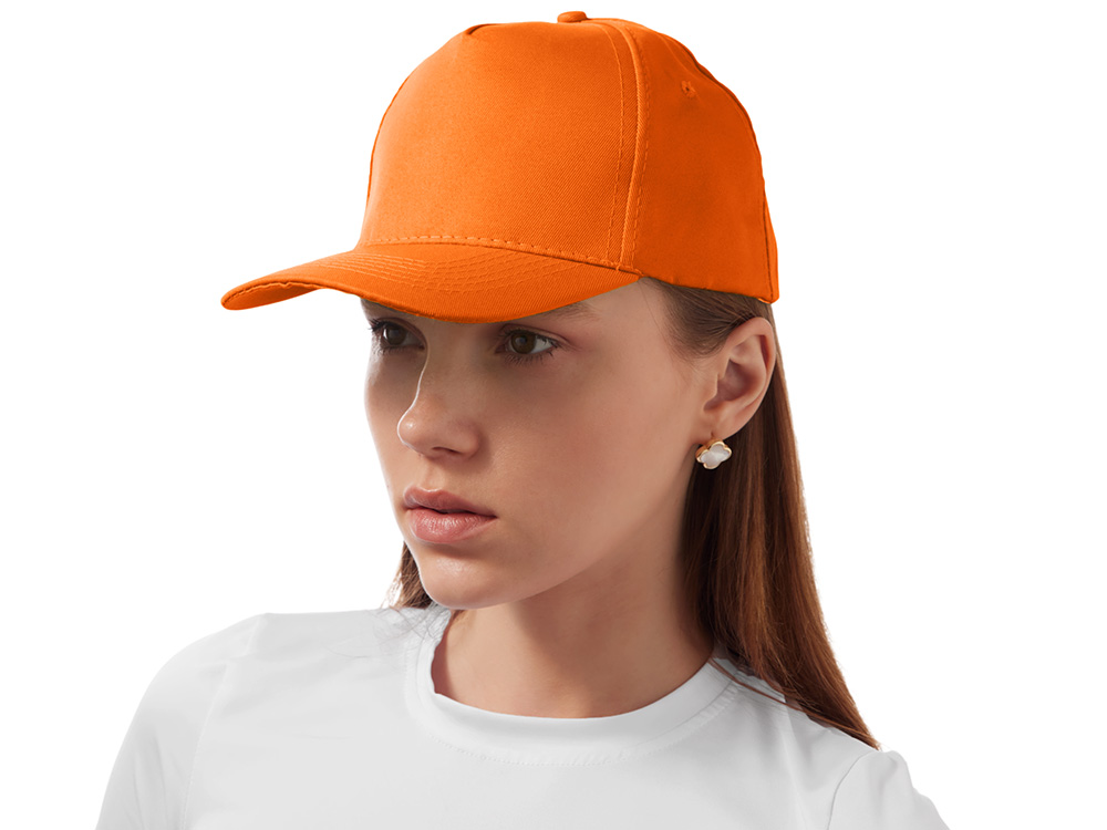 Бейсболка Poly 5-ти панельная 120 гр, оранжевый-2