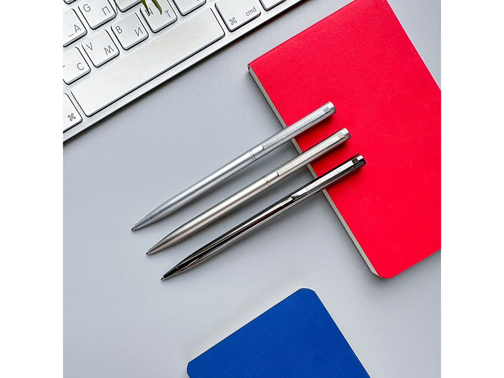 Ручка шариковая автоматическая BrunoVisconti® PALERMO цвет корпуса серебряный, 0.7 мм-3