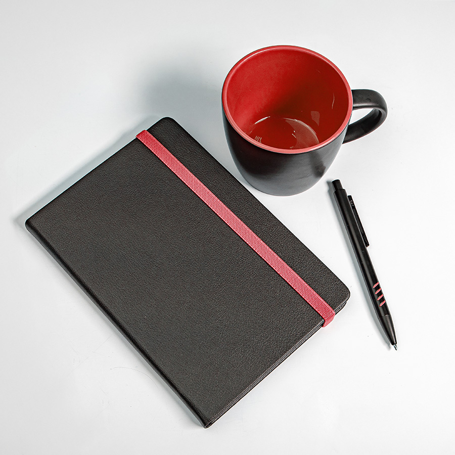 Набор подарочный HYPER: кружка, ежедневник, ручка; черный/красный, черный, красный-1