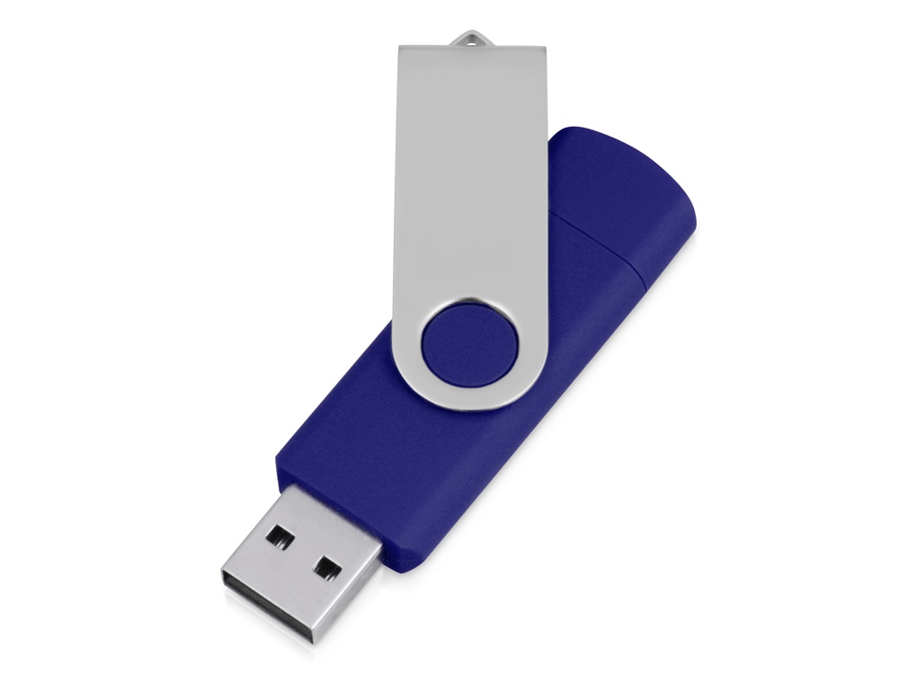 USB/micro USB-флешка 2.0 на 16 Гб Квебек OTG, синий-1