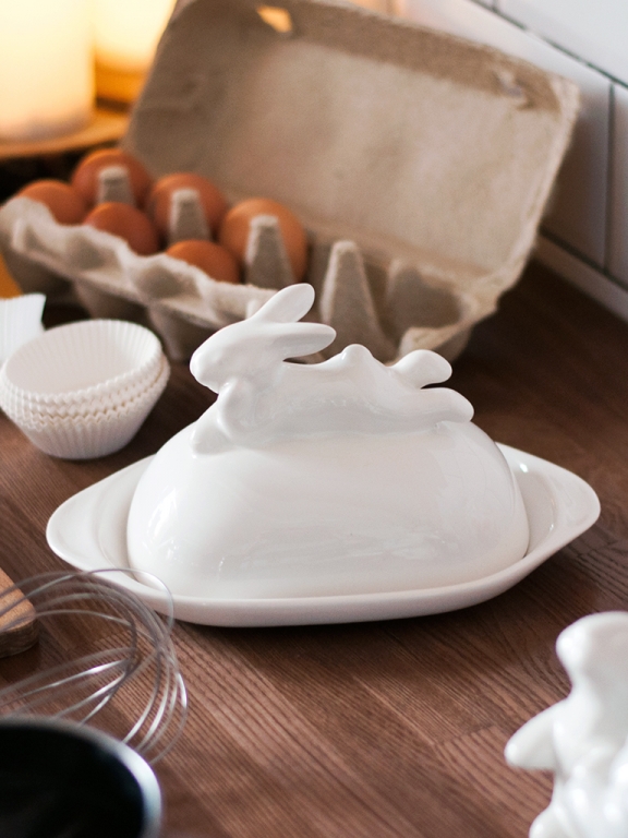 Маслёнка с кроликом, Белый-1