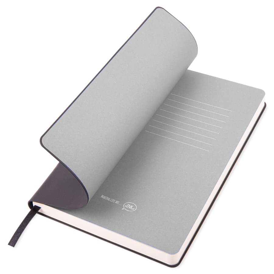 Бизнес-блокнот FUNKY, формат A5, в линейку, черный, серый-3