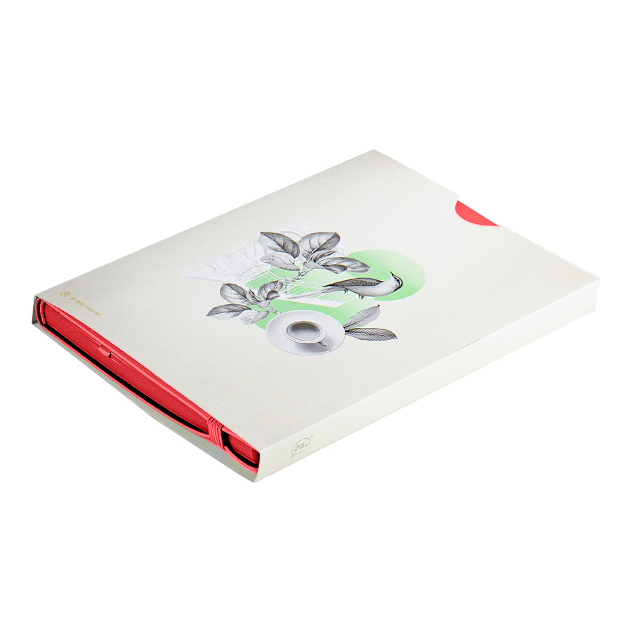 Бизнес-блокнот "RILY", формат А5,  красный, блок в точку, ярко-красный-4