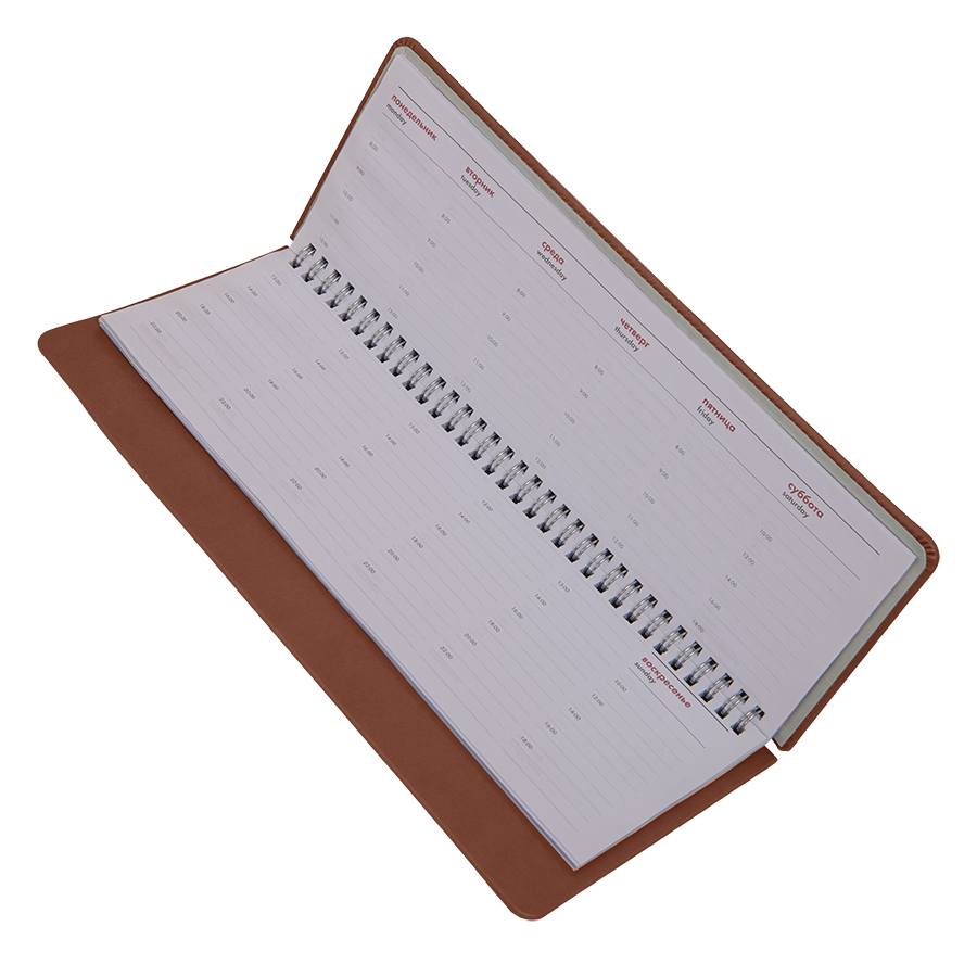 Планинг недатированный Bliss, размер 140х300 мм, в линейку, коричневый-4
