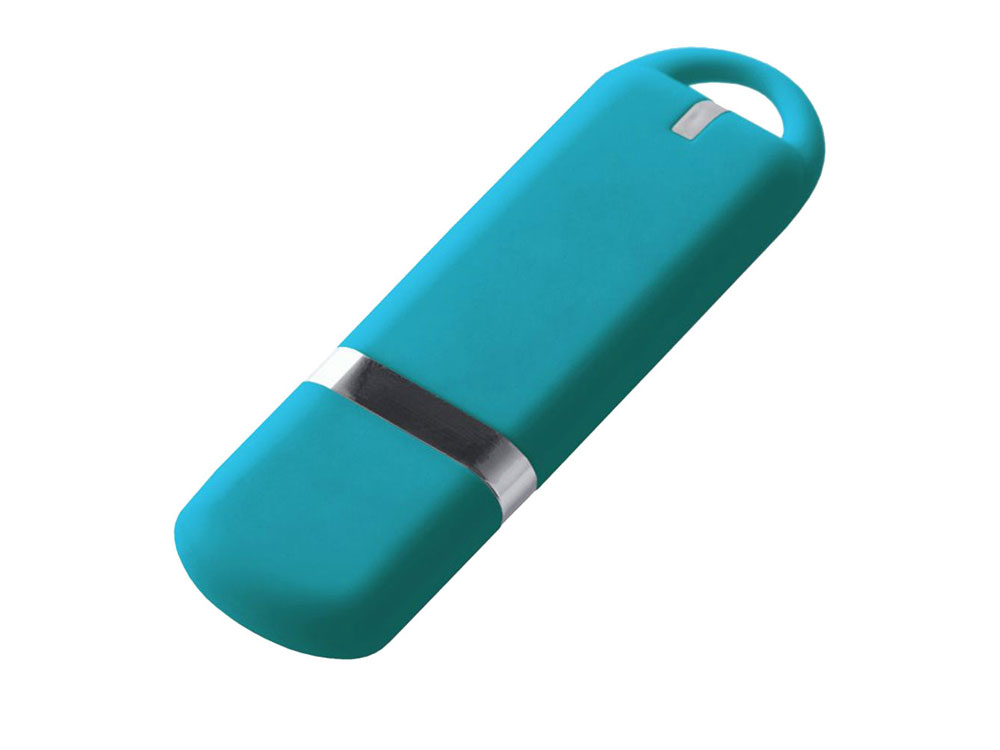 USB-флешка на 32 ГБ 3.0 USB, с покрытием soft-touch, голубой-0