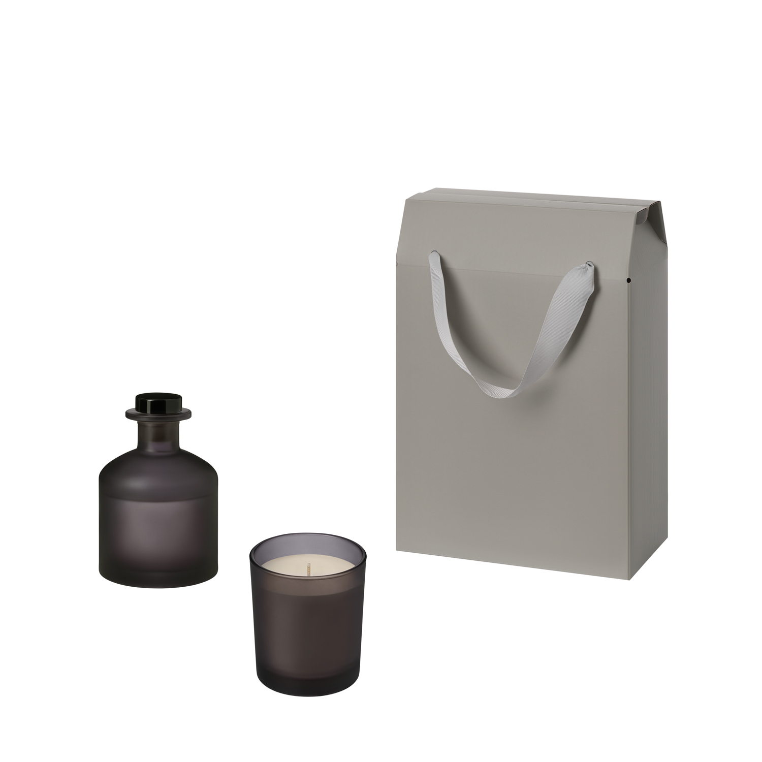 Подарочный набор Энигма (Enigma), Мизу (Mizu), серый (свеча, диффузор)-0