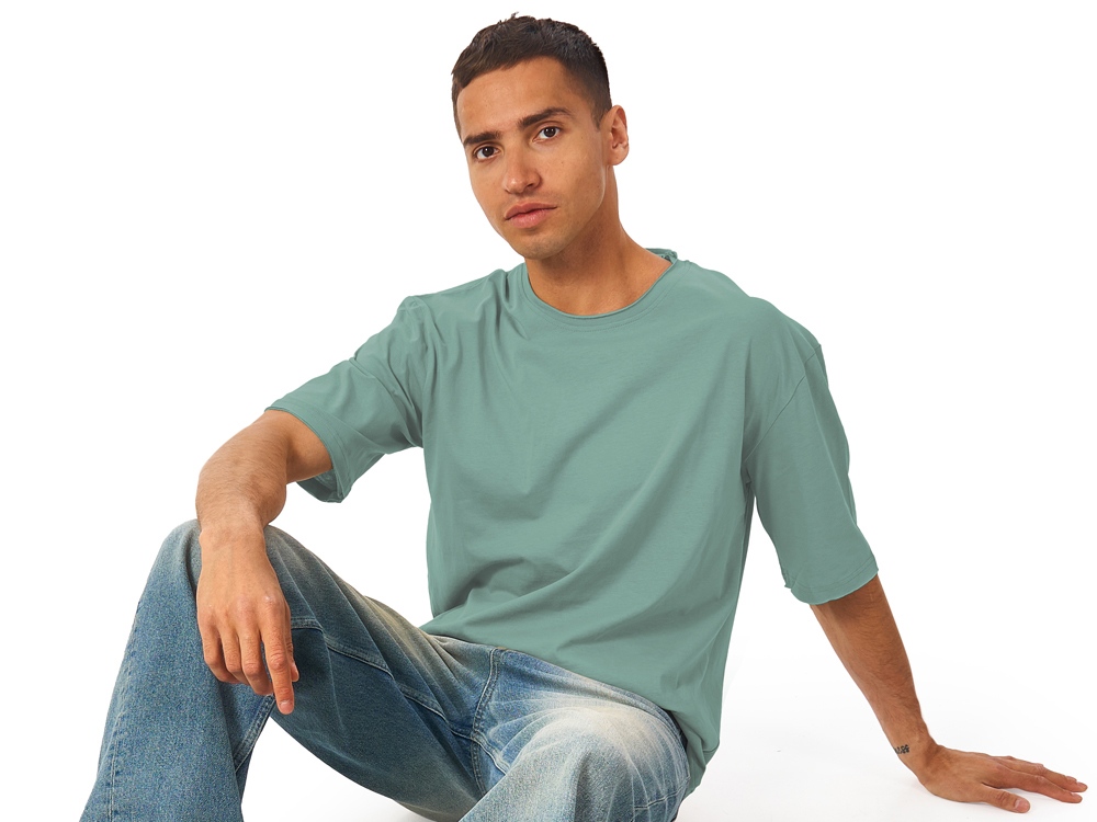 Футболка оверсайз Liyon унисекс, пыльно-бирюзовый-3