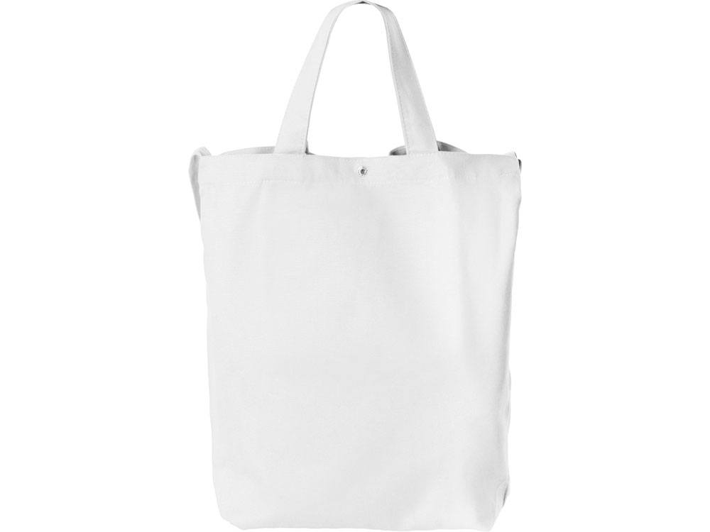 Сумка Helfer из хлопка на кнопке с регулирующейся лямкой, белый-3